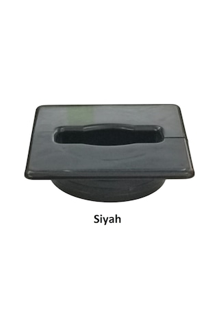 Adilon Masaüstü Kablo Kanalı Deliği Kapağı, Kare, Siyah 6 Cm