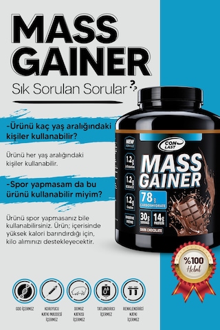 Xxl-mass Gainer Yüksek Protein Değeri Ve Amino Asit Takviyeli 2000gr Karbonhidrat-hediye Shaker Aromalı
