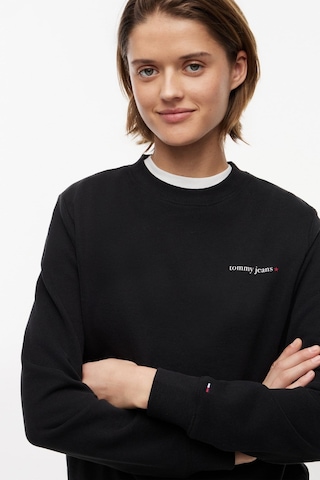 Tommy Hilfiger Tjw Kadın Regular Essential Logo 1 Bisiklet Yaka Siyah Sweatshirt-16430