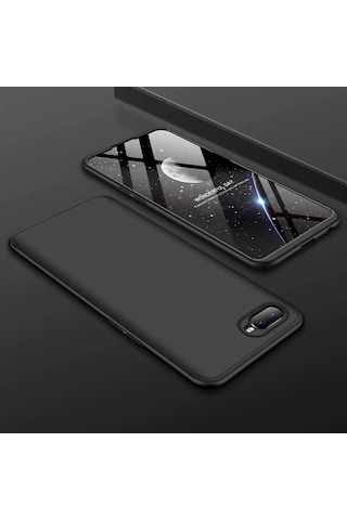 Oppo Ax7 Kılıf Zore Ays Kapak Siyah-Mavi