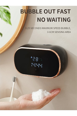 Xiaaokeji Sensörlü Sabunluk Otomatik Köpüren El Yıkama Dispenseri Siyah Siyah