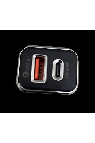 2 Girişli Type-c Ve Usb Girişli Araç Şarj Başlığı Plo-pd26