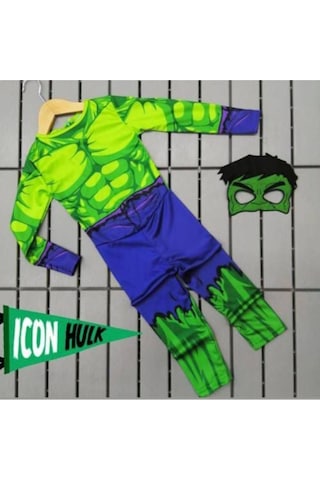 Sevindir Kendini Erkek Çocuk Yeşil Hulk Kostümü Yeşil