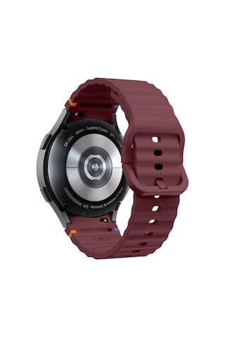 Samsung Galaxy Watch 7 40mm-44mm İle Uyumlu Metal Tokalı Dalgalı Spor Silikon Kordon