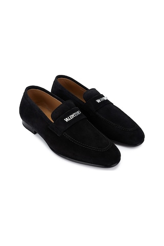 Valentino Valentıno Erkek Hakiki Deri Siyah Süet Loafer Ayakkabı 667 20171 Erk Ayk Y23 Black Suede Siyah