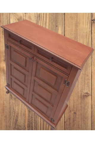 Bengi Ayakkabılık Kareli Çok Amaç Model Parlak Ceviz 2 Kapaklı