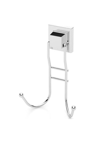 Tekno Tel Ef-236 Krom 2'li Askı Bornozluk Yapışkanlı/vidalı Deliksiz Metal Banyo Havluluğu Parlak Krom