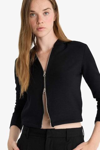 Defacto Slim Fit Dar Kesim Kapüşonlu Modal Fermuarlı Sweatshirt F7651ax25aubk81 Siyah
