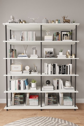 Çevir Kur 150 Cm Beyaz Kitaplık Beyaz