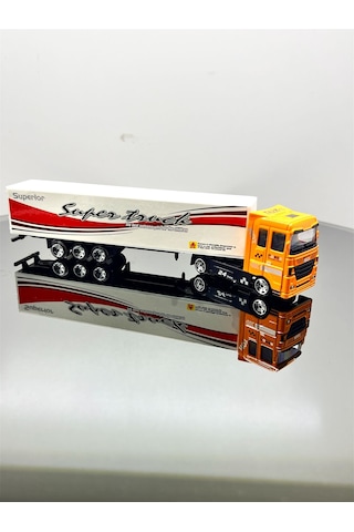 Diecast Metal Tır Oyuncak Süper Power Truck 24 Çek Bırak Tır - Turuncu