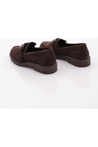 Dgn 527 Kadın Loafer Ayakkabı Kahve Süet