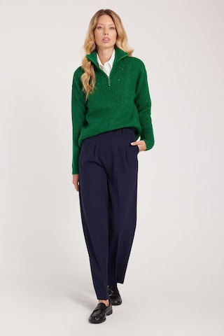 Tudors Kadın Regular Fit Klasik Kesim Yüksel Bel Geniş Paça Lacivert Pantolon-39544 Lacivert