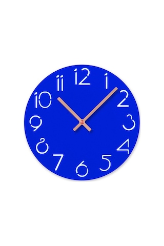 Goldenqian Akrilik Karikatür Numarası Duvar Saati Ev Dekorasyonu Sessizlik Saati, Mavi H6u5hb Mavi