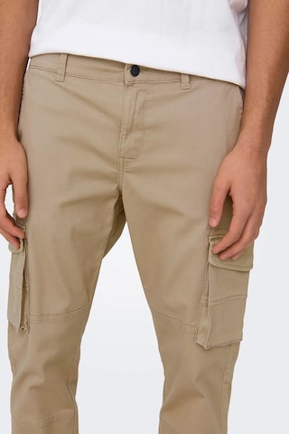 Only & Sons Erkek Onscarter Paçaları Lastikli Pamuklu Kargo Pantolon 22028434 Camel