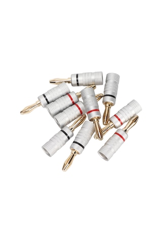 Fosenze 10 Adet 24k Altın Kaplı Muz Plug Konnektörü, Çift Vida Kilidi, Hoparlör Kabloları, Ev Sineması Ve Ses Sistemleri İçin Ses Bağlantı Elemanı