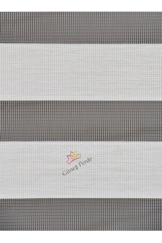 Ekru R-18 Bambu Zebra Stor Güneşlik Perde Etek Dilimli Alüminmyumkasa Ekru