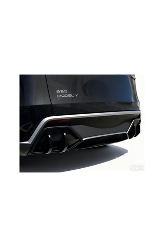 Red Lion Parts Tesla Model Y Juniper 2025-2026+ Uyumlu Parlak Siyah Glossy Black Arka Difüzör Yan Ekleri