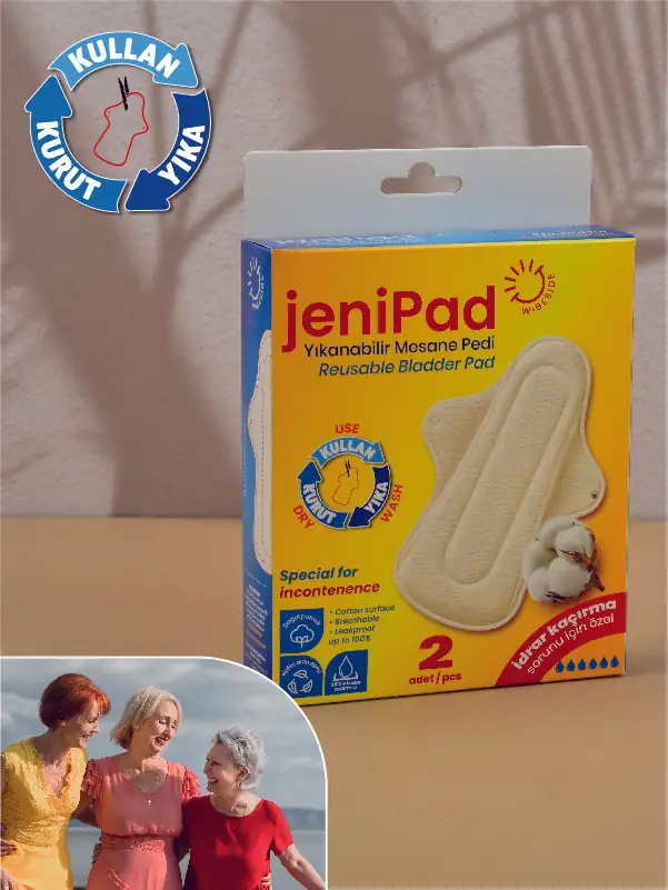 Ultra Emici Yıkanabilir Kadın Mesane Pedi 2 Adet