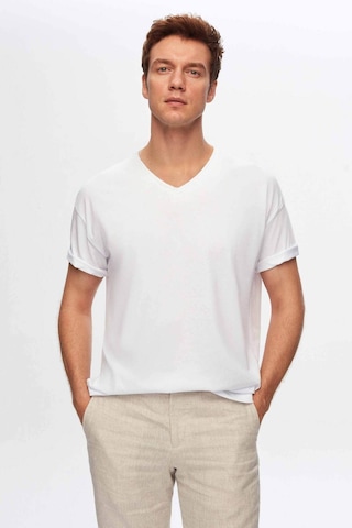 D's Damat Ds Damat Beyaz V Yaka %100 Pamuk T-shirt 4HC141996755M Beyaz