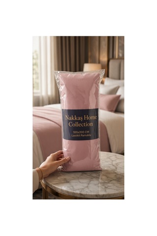 100x200 Lastikli Çarşaf Seti Pamuklu Tek Kişilik Çarşaf + Yastık Kılıfı-toz Pembe
