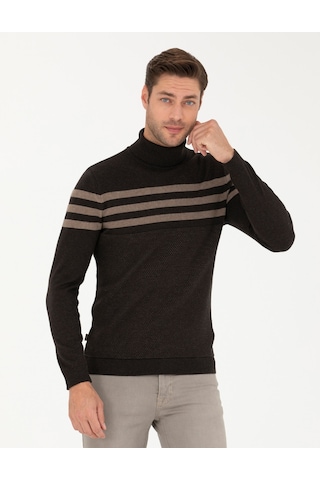 Pierre Cardin Erkek Kahverengi Triko Kazak 50278029-vr158 Kahverengi
