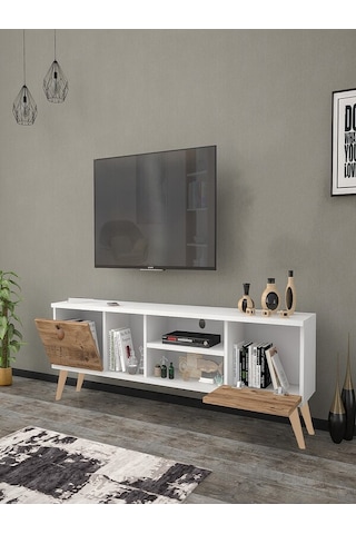 Mbes Mobilya Esin Beyaz-Atlantik 160 Cm Tv Ünitesi