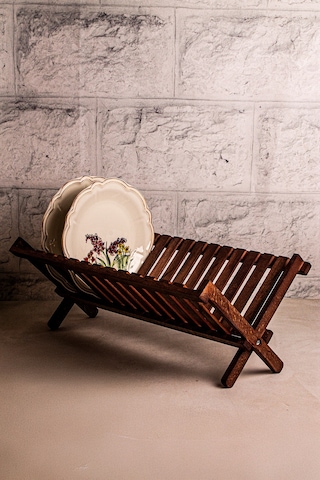 Snippy Rack - Ahşap Katlanabilir Tabaklık Bulaşıklık Ahşap