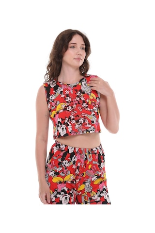 Bugs Bunny Çizgi Film Karakterli Crop Pantolon İkili Takım-439-kırmızı Kırmızı