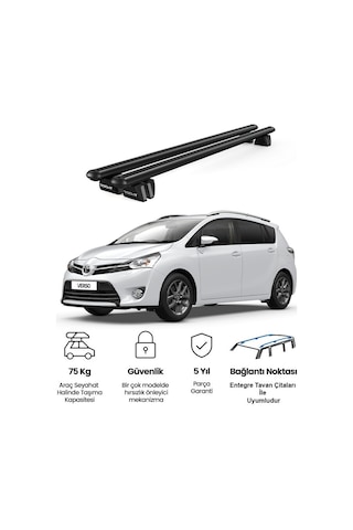 Pençe Toyota Verso Ara Atkı 2009-2018 Uyumlu Siyah Ara Atkı Port Bagaj Tavan Barı