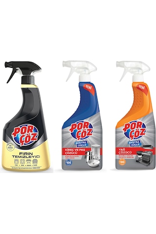 Porçöz Fırın Temizleyici-kireç Çözücü-yağ Sökücü 750 Ml 3 Lü Set 3’lü Set