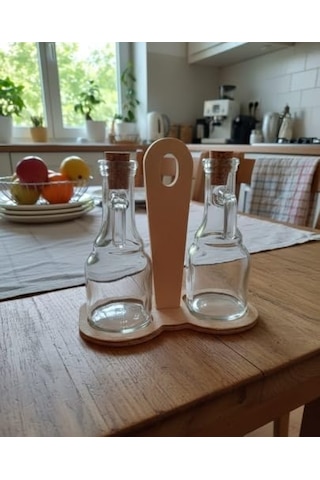 Minka Concept Ahşap Stantlı 2li Yağdanlık
