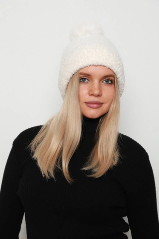 Ponpon Detay Kadın Bere 1136 Ekru Ekru