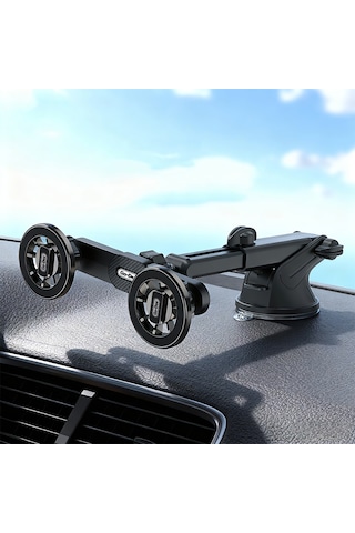 Go Des Gd-hd363 360 Derece Dönebilen Uzatılabilir 2in1 Araç Telefon Tutucu Siyah