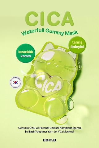 Editb Centella Özlü Yatıştırıcı Yarı Jel Yüz Maskesi EDIT.B Waterfull Gummy Mask CICA