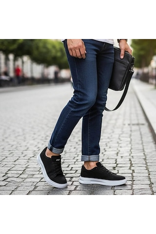 Volis M-26173 Siyah-beyaz Günlük Erkek Sneaker Ayakkabı Siyah