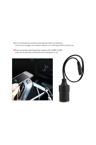 Xiyyadms Ara Sigara Ateşleyici Ana Soket Dc5521 Ana Bağlantıya Dönüştürücü, 10a Maksimum Akım, 0.75mm Bakır Çekirdek, 30cm Kablo, 12v-24v