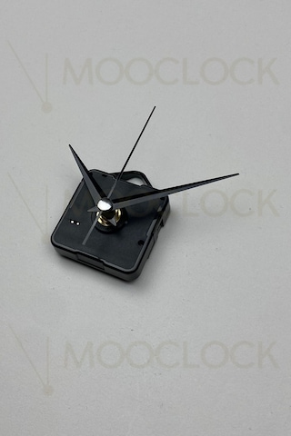 Saat Mekanizması, Akar Sessiz Duvar Saati Mekanizması, 14 Mm Şaft Askılı Kısa Siyah