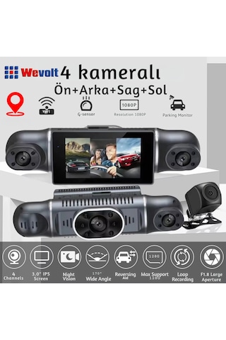 Mb-5900 Yeni Premium 4 Kameralı Full Hd 1080 P Geniş Açı Araç Kayıt Kamerası