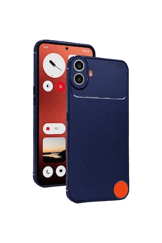 Nothing Phone Nothing Cmf Phone 1 Uyumlu Kılıf Karbon Tasarım Kamera Korumalı Silikon Telefon Kılıfı Kapak Lacivert