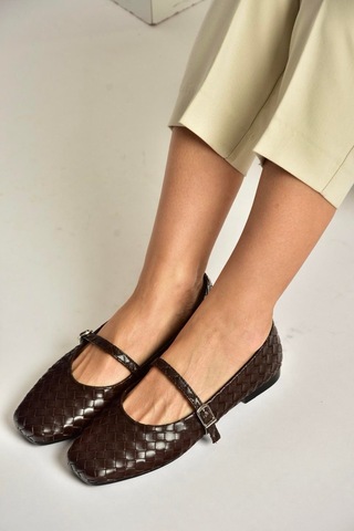 Fox Shoes Y726368209 Kahverengi Düz Kadın Babet Kahverengi