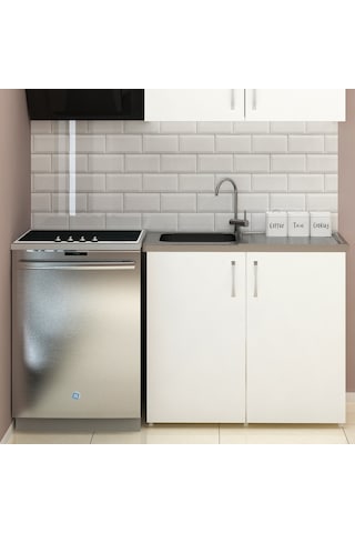 100 Cm Mini Evyeli Mutfak Alt Modül- Hazır Mutfak Dolabı