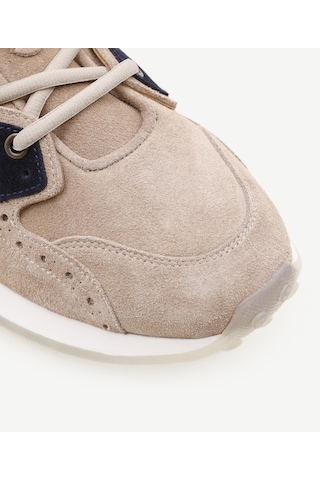 Yargıcı Grogren Detaylı Deri Sneaker Kum
