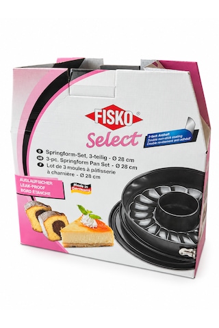 Fisko Kelepçeli Çift Taban Kek Kalıbı 28 Cm - Ekstra Sızdırmaz Taban Siyah