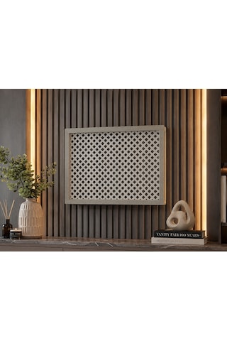 Modern Dekoratif Duvara Asılabilir Mdf Sigorta Ve Modem-wifi Saklama Kutusu 30x40 Cm Derinlik 10cm Bej