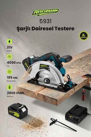Reschmann R-5931 21V 185MM Profesyonel Şarjlı Dairesel Testere