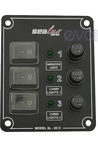 Sealux 3'Lü Dikey, Izoleli, Switch Panel, Sigortalı
