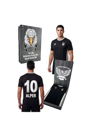 Beşiktaş Lisanslı Umbro Siyah Nostaji Forma Kişiye Özel Uv Kutu Siyah-beyaz