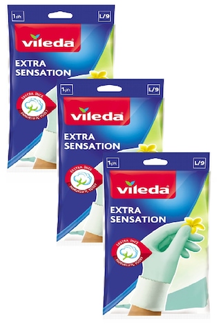 Vileda Extra Sensation Temizlik Bulaşık Ediveni Büyük Boy L-9 3'lü