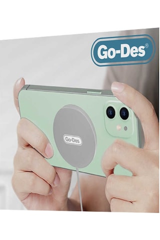 Go-Des GD-UC588 Magsafe Şarj Aygıtı Kablosuz Magnetik Hızlı Şarj Cihazı 15W Wireless Apple Uyumlu iPhone ZORE-221100 Beyaz