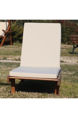 Motoryagmarket Riva Kademeli Ahşap Şezlong Tekerlekli -5Cm Minderli